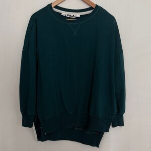 Fila Women Green Long Sleeves Crew Neck Pullover Sweatshirt Size Plus 1X